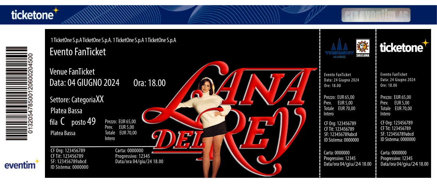 Lana Del Rey — ticket, progetto personale