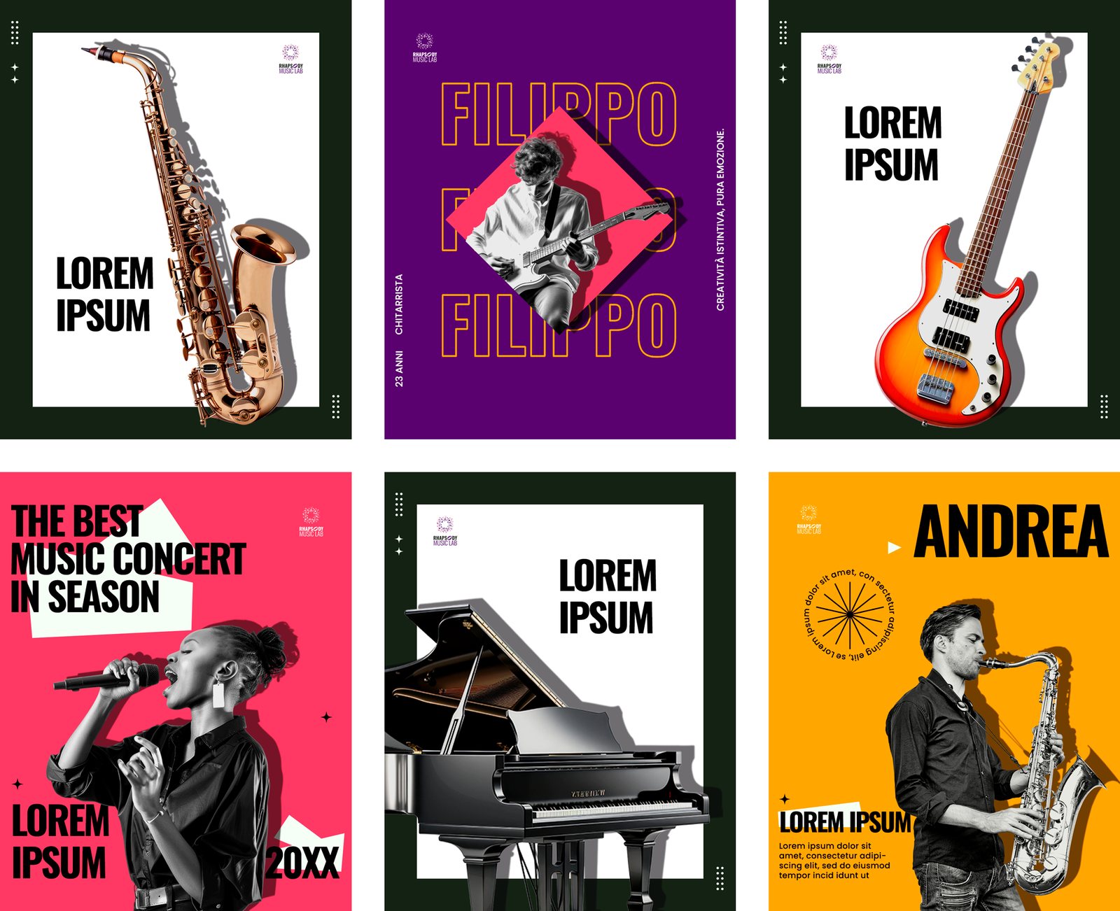 Rhapsody Music Lab — serie poster di concerto